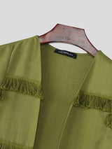 Men's Tassel Patchwork Cropped Waistcoat SKUL47917