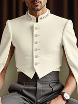 Men's Solid Color Split Long Sleeve Jacket SKUL29618