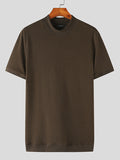 Mens Solid Crew Neck Short Sleeve T-Shirt SKUK11774