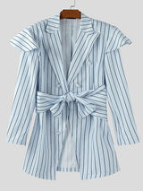 Men's Padded Stripe Casual Long Sleeve Blazer SKUL32753