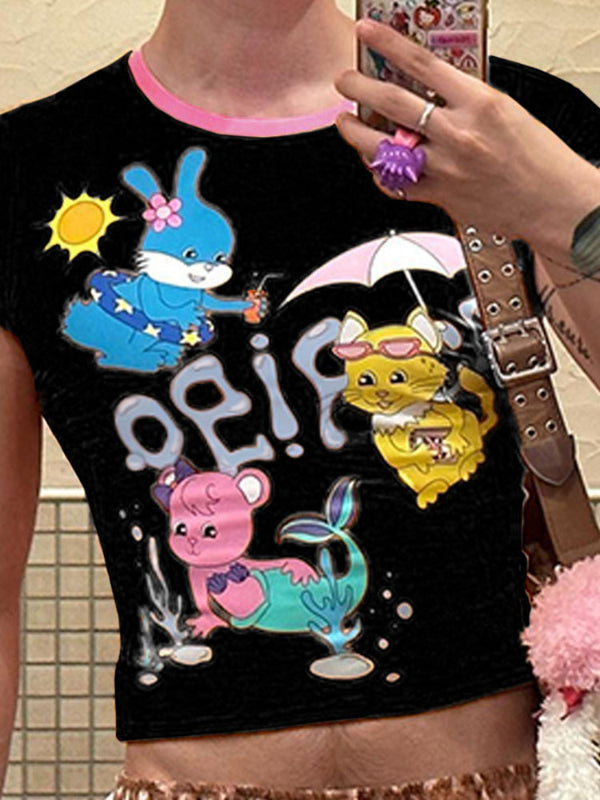 Men's Cartoon Print Cropped Slim Fit Tank SKUL20227