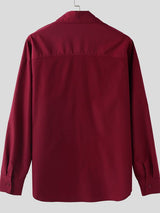 Men's Solid Color Casual Long Sleeve Shirt SKUL36217