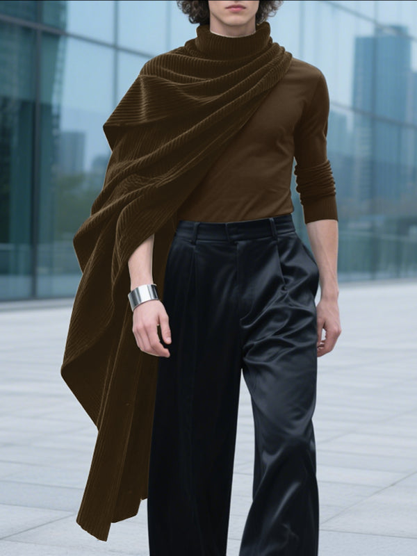 Men's Shawl Textured Long Sleeve T-Shirt SKUL29786