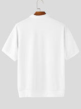 Mens Solid Color Casual Short Sleeve Shirt SKUL17951