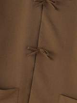 Men's Solid Color Bow Button Short Sleeve Shirt SKUL56279