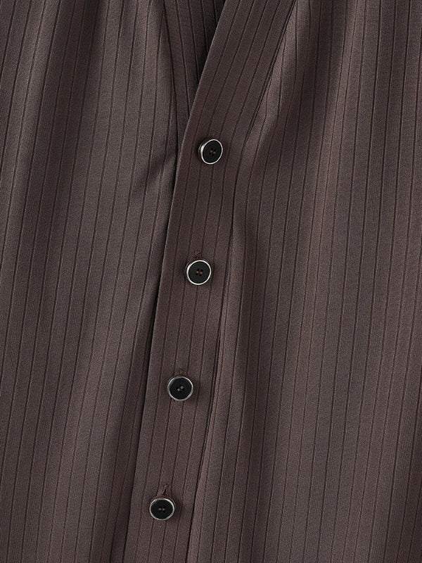 Men's Solid Texture Short Sleeve Cardigan SKUL24747