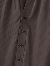 Men's Solid Texture Short Sleeve Cardigan SKUL24747