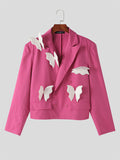 Mens Butterfly Applique Double Breasted Casual Blazer SKUK43048