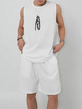 Men's Minimalist Textured Casual Two Pieces Outfit SKUL45251