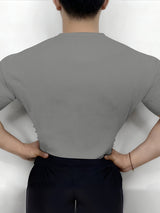 Men's Solid Color Textured Long Sleeve T-Shirt SKUL42541