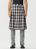 Mens Vintage Plaid Pleated Design Skirt SKUK31059