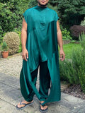 Mens Irregular Hem Muslim Two Pieces Outfits SKUK16935