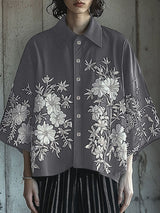 Mens Floral Print 3/4 Sleeve Shirt SKUL02371
