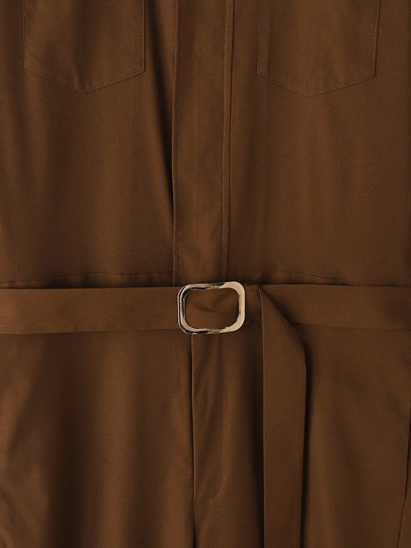 Men's Solid Tie Strap Casual Long Sleeve Jumpsuit SKUL28175