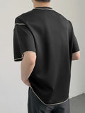 Mens Contrast Topstitching Short Sleeve T-Shirt SKUK13621