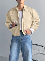 Men's 3D Pocket Design Long Sleeve Jacket SKUL45284