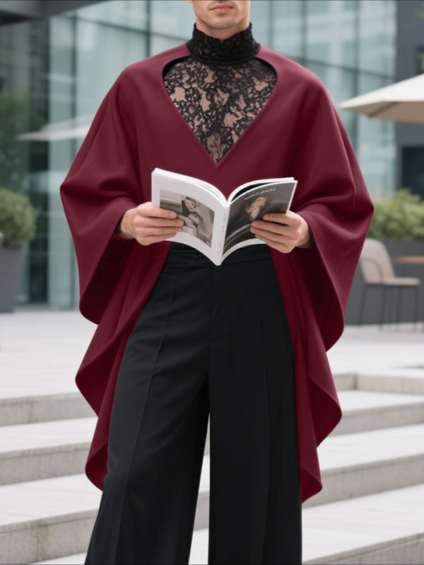 Men's Hollow Loose Casual Cloak SKUL34078