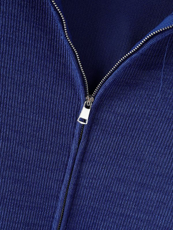 Men's Solid Color Textured Hooded Long Sleeve Sweater SKUL30571