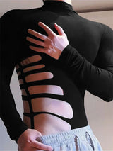 Men's Side Cut Slim Fit Long Sleeve T-Shirt SKUL22226