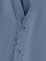 Men's Urban Casual Collarless Deep-V Snap Button Long Sleeve Shirt SKUL79088