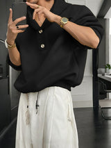 Men's Solid Knit Loose Versatile Long Sleeve Sweatshirt SKUL33889