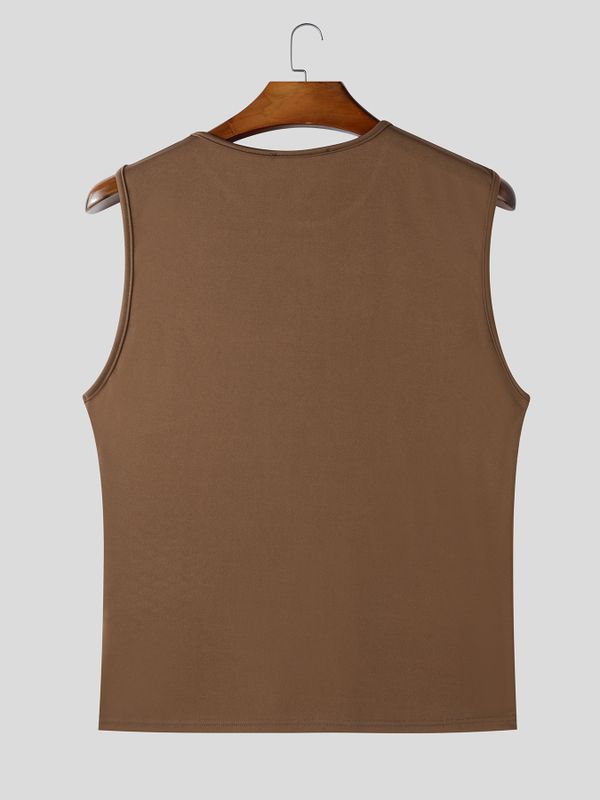 Men's Striped Patchwork Casual Tank SKUL58538