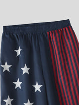 Men's Y2K Streetwear Asymmetrical Stars and Stripes Baggy Track Pant SKUL77442