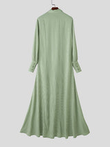 Men's Striped Long Hem Puff Sleeve Shirt SKUL40322