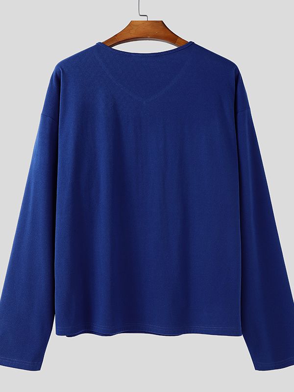 Men's Loose Lightweight Versatile Long Sleeve T-Shirt SKUL33030