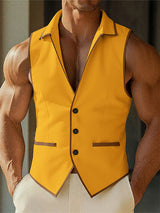 Men's Bold Stripe Colorblock Casual Waistcoat SKUL24997
