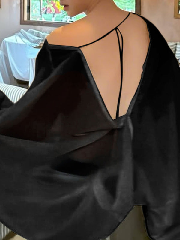 Men's Sheer Pleated Long Sleeve T Shirt SKUL35163