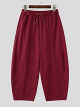 Men's Clean Fit Urban Casual Curved Dart Seam Heavyweight Drawstring Waist Full Length Pant SKUL80548