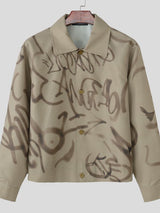 Men's Graffiti Print Contrast Color Two Pieces Outfit SKUL35077