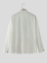 Mens Floral Print Semi-Sheer Long Sleeve Shirt SKUL10568