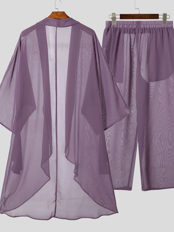 Men's Chiffon Sheer Two Pieces Outfit SKUL39033