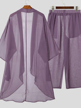 Men's Chiffon Sheer Two Pieces Outfit SKUL39033