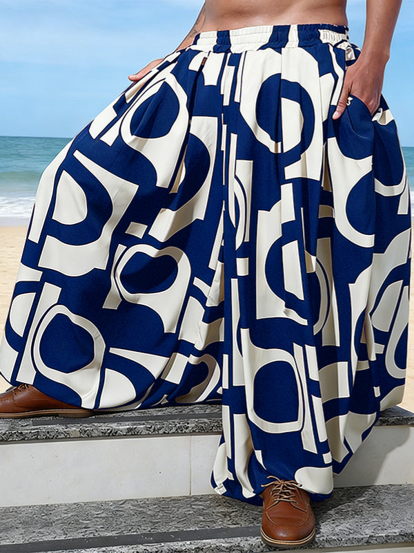 Men's Geometric Abstract Print Resort Pant SKUL55529