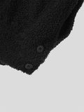 Mens Solid Button Design Fleece Sleeveless Waistcoat SKUK29992
