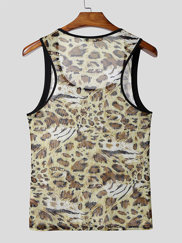 Men's Leopard Print Casual Tank SKUL22218