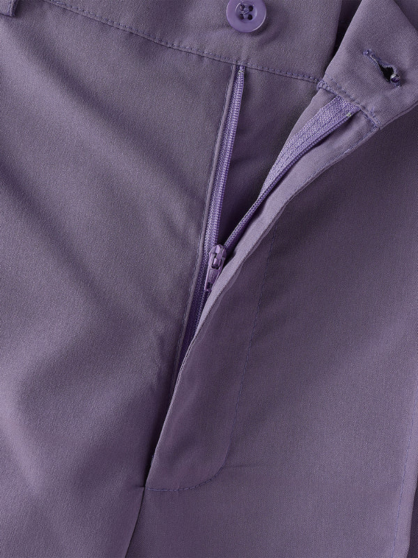 Men's Solid Color Pleated Flared Pant SKUL24742