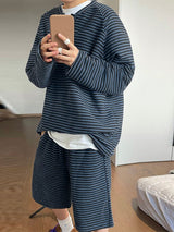 Men's Vintage Versatile Striped Two Pieces Outfit SKUL31750