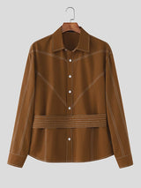 Men's Contrast Stitch Long Sleeve Shirt SKUL39701