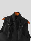 Mens Cross Design Solid Sleeveless Shirt SKUK44890