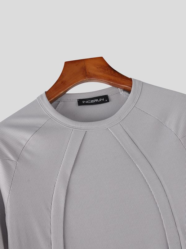 Men's Deconstructed Textured Short Sleeve T-shirt SKUL54623