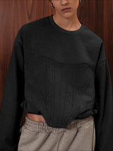 Men's Solid Color Crew Neck Long Sleeve Hoodie SKUL43697