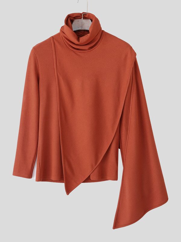 Men's Textured Knit Layered Long Sleeve T-shirt SKUL43949