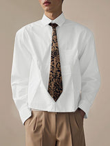 Men's Printed Tie Long Sleeve Shirt SKUL36672