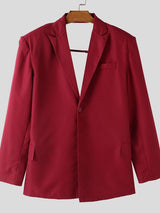 Men's Deconstructed Open Back Casual Long Sleeve Blazer SKUL42310