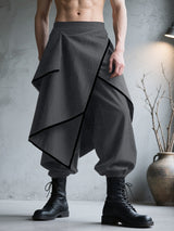 Men's Solid Color Irregular Hem Casual Pant SKUL31522