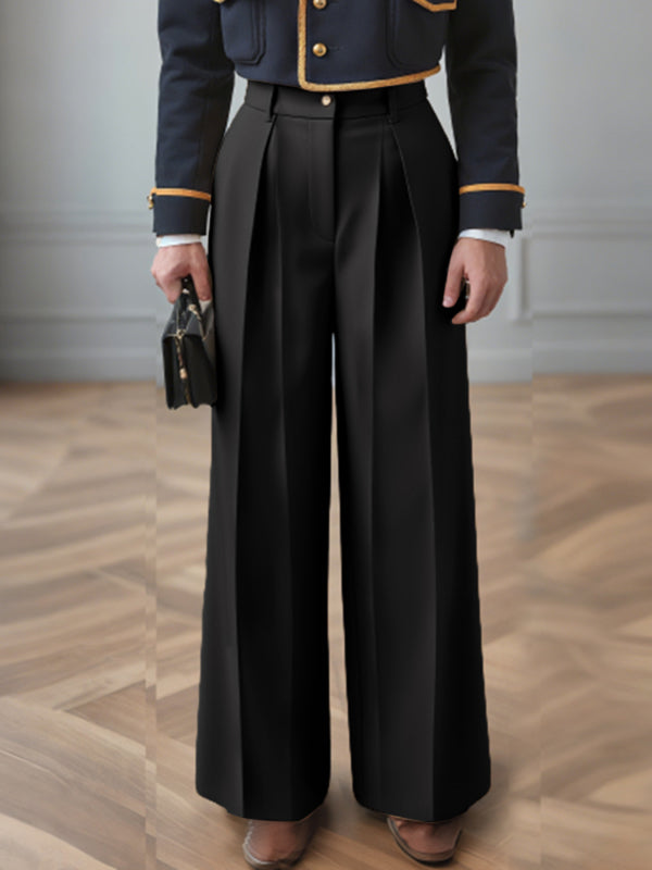 Men's Solid Color Pleated Casual Pant SKUL27438